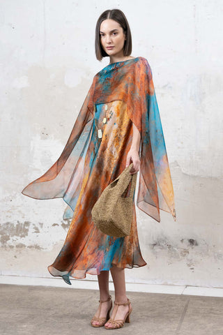 VESTIDO BIES AZUL MULTICOLOR