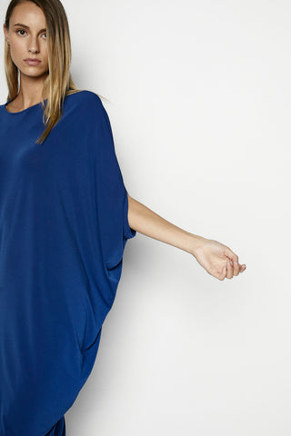 VESTIDO ASIMÉTRICO AZULÓN LARGO