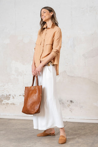 CAMISA LARGA TAPETAS TOSTADO