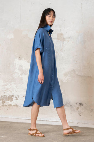 VESTIDO CAMISERO ESTAMPADO AZULES