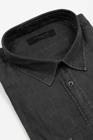 CAMISA HAMAKI NEGRO LAVADO