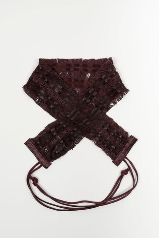 Talira Burgundy Leather Sash