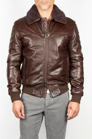 Delvan brown leather jacket