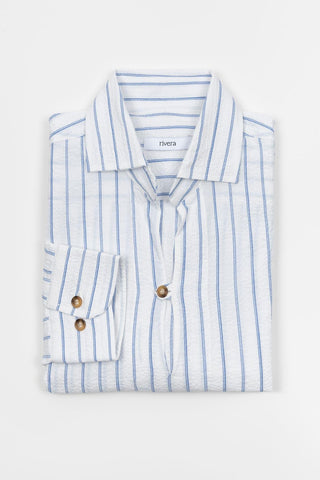 Elian Rivera striped shirt
