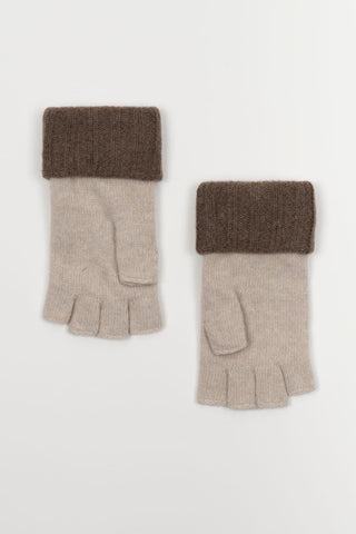 Guantes mitón Santacana Anguiano marrón y visón