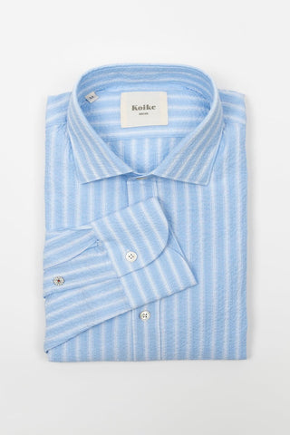 Camisa Koike Hikari celeste raya ancha