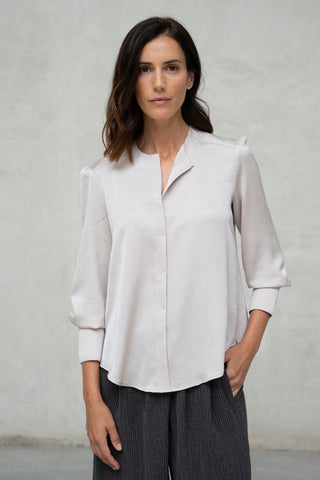 Fermo nude wrinkled blouse