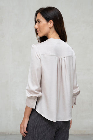 Fermo nude wrinkled blouse