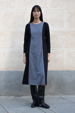 Vestido Lilo bicolor negro-gris