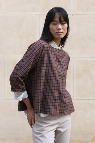 Top Verona cuadros burdeos