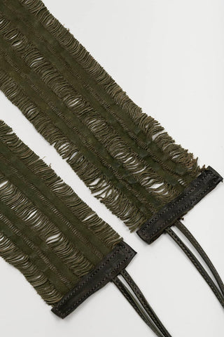 Talira Khaki Leather Sash