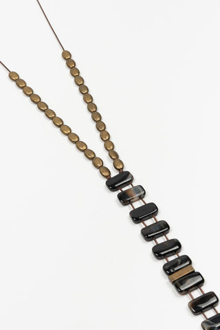 Etana brass and agate necklace