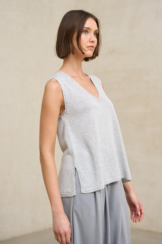 Top de punto Virel gris claro