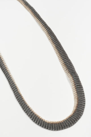 Collar Ciren plateado y gris plomo