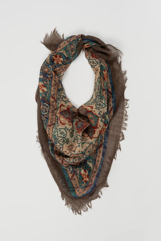 Taira scarf in greens and earth tones