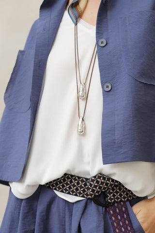 Luneria Silver necklace brown cord