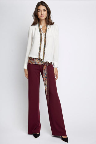 Pantalón Palazzo burdeos