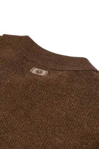 Mos Mosh Odrik brown knit polo shirt