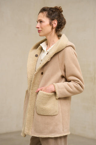 Abrigo Verdora beige reversible