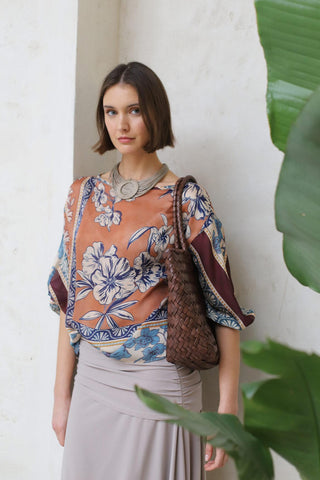 Bolso Sune trenzado de piel marrón