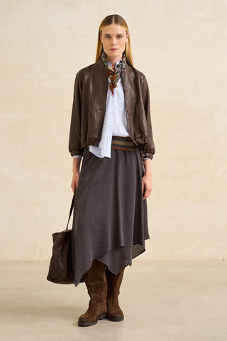 Jeidy brown vegan leather jacket