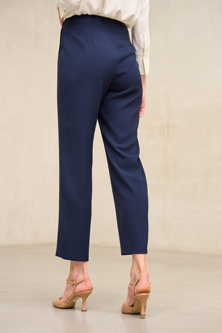 Navy Blue Cunde Trousers with Overlay Skirt