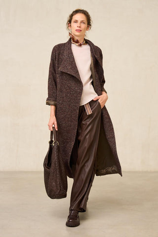 Abrigo Nubaria tweed marrón