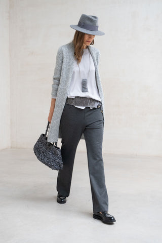 Merano gray pearl lamé cardigan