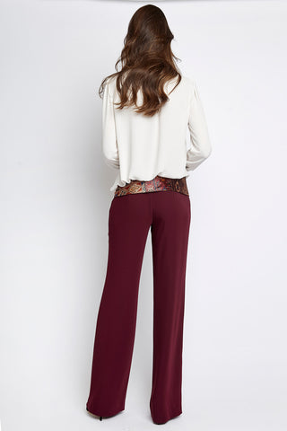 PANTALON PALAZZO GRANATE